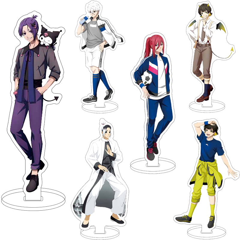 Figma Stand Set - 16cmのアクリル製フィギュアスタンド。アニメ「ブルーロック」の登場人物、巴御前、ガガマル、金剛、ライチ、千切、ヒョウマ、バチラ、メグルのコスプレ用オーナメント。ギフトにも最適。