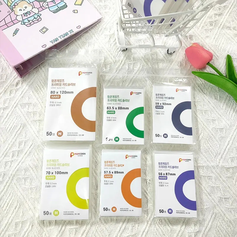 Card Penny Sleeve - 写真や写真を保護するための透明なポップコーンカードスリーブ,ケポップカードストレージ,50ユニット